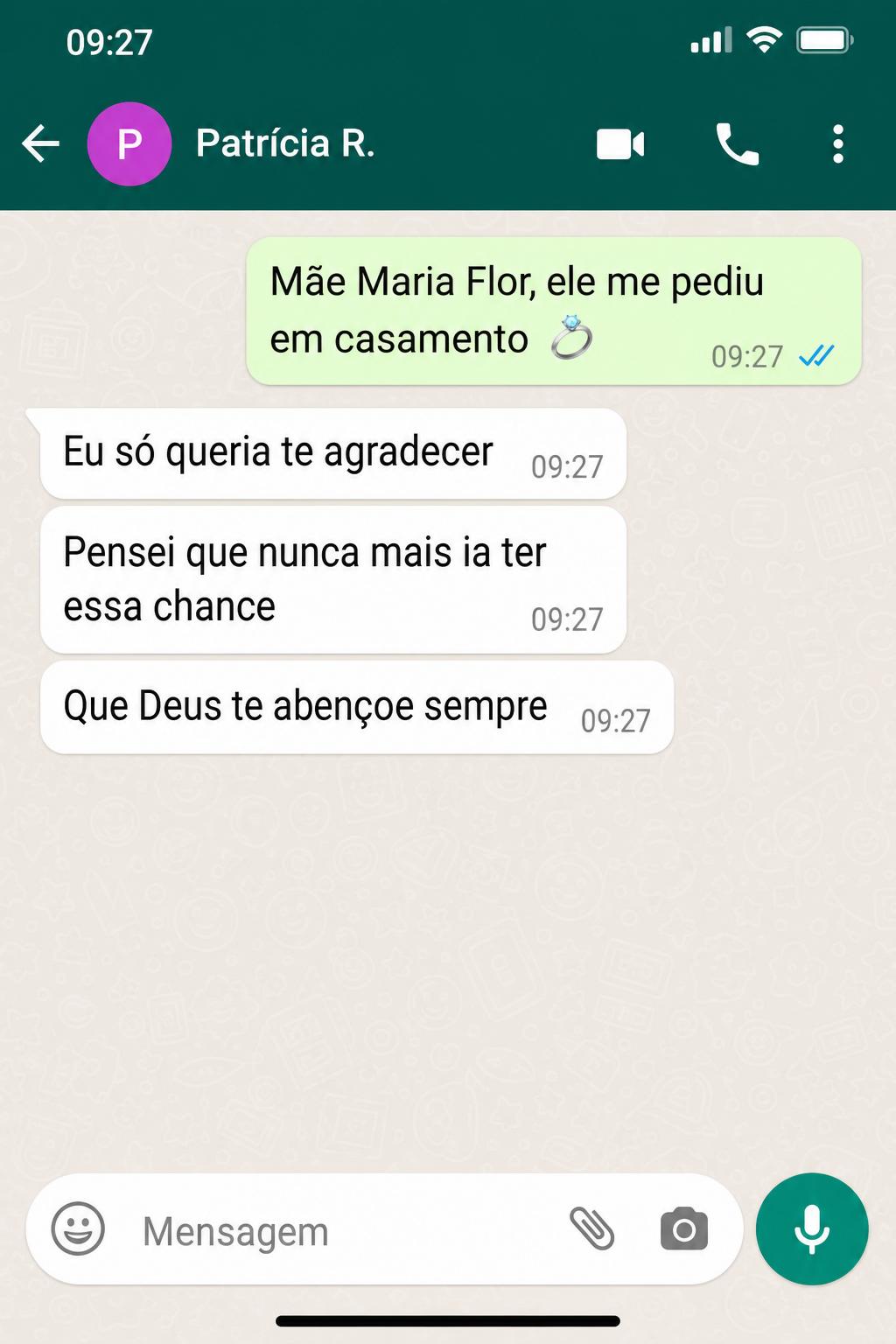 Print de conversa de Patrícia R.